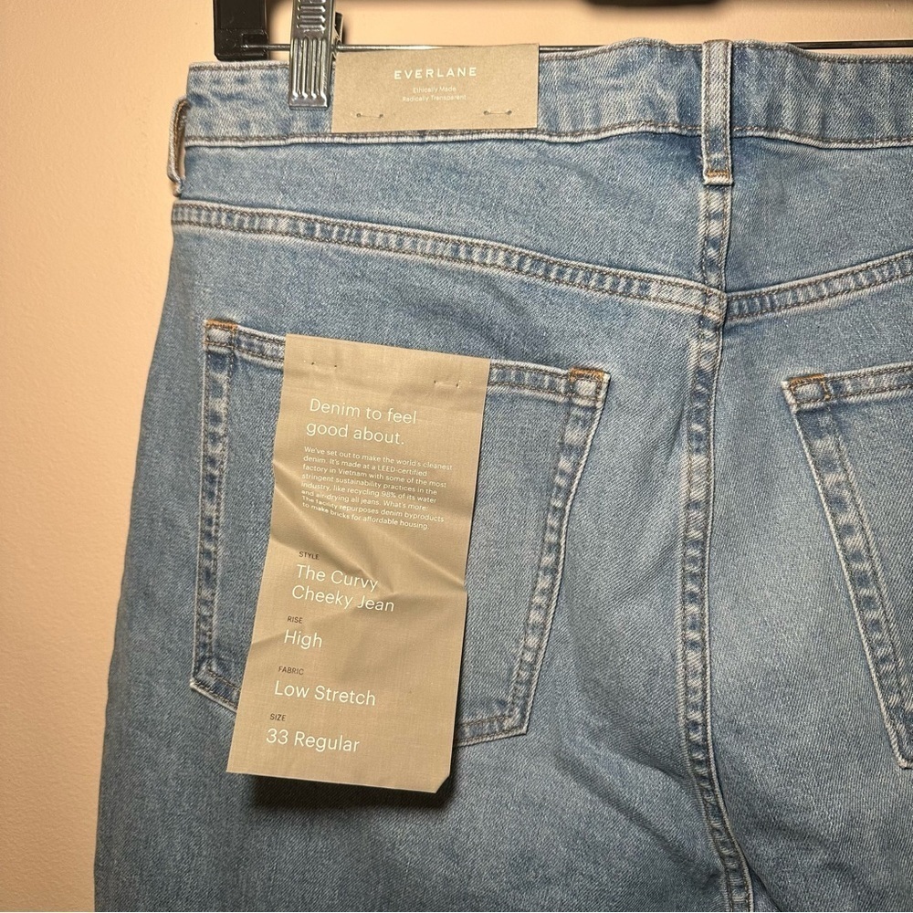 Everlane The Curvy Cheeky Jean High Rise Blue Denim Size 33R - Picture 6 of 11